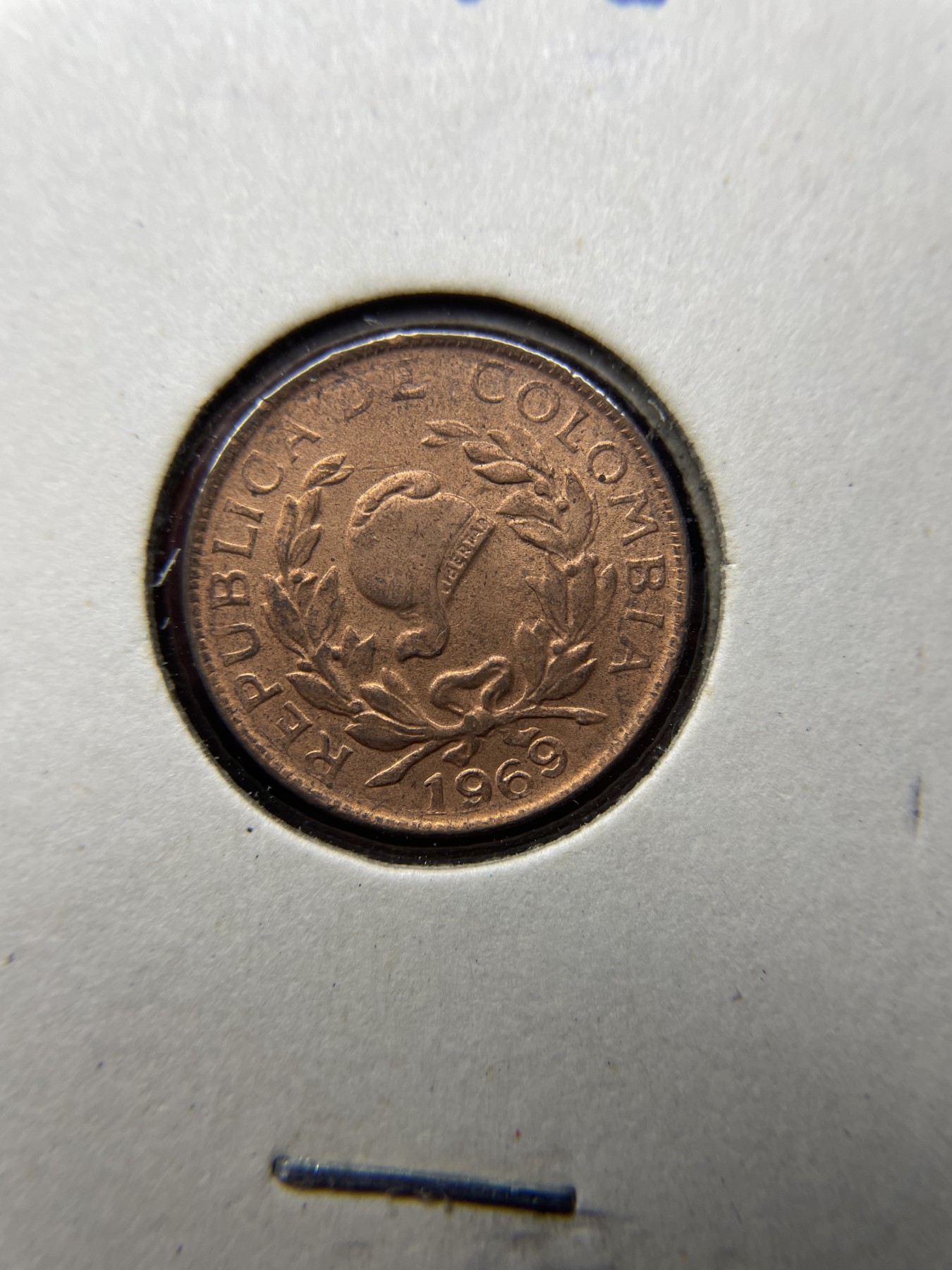 2024年集古藏今外币拍卖第三期-第6场—（总第26拍） 带光1969年哥伦比亚1分