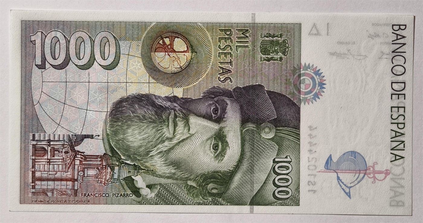 紫瑗钱币——第335期拍卖——纸币场 【狮子号4】西班牙 1992年 埃尔南.科尔特斯 1000比塞塔 UNC