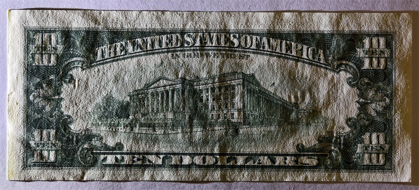 紫瑗钱币——第335期拍卖——纸币场 美国 1995年 L版 无序列 亚历山大·汉密尔顿 10美元 小头版 UNC (有脏）