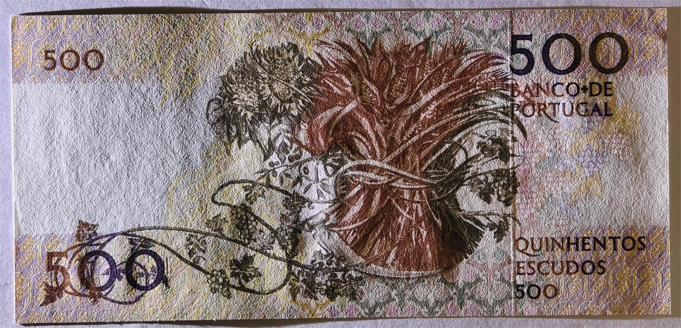 紫瑗钱币——第377期拍卖——纸币场 【BBB冠】葡萄牙 1988年 8月4日 莫西尼奥 500埃斯库多 UNC (P-180b）