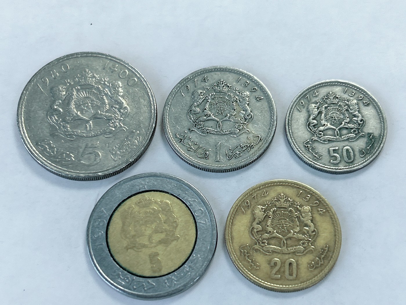 第一海外回流一元起拍收藏 散币专场 第75期 摩洛哥硬币 5枚