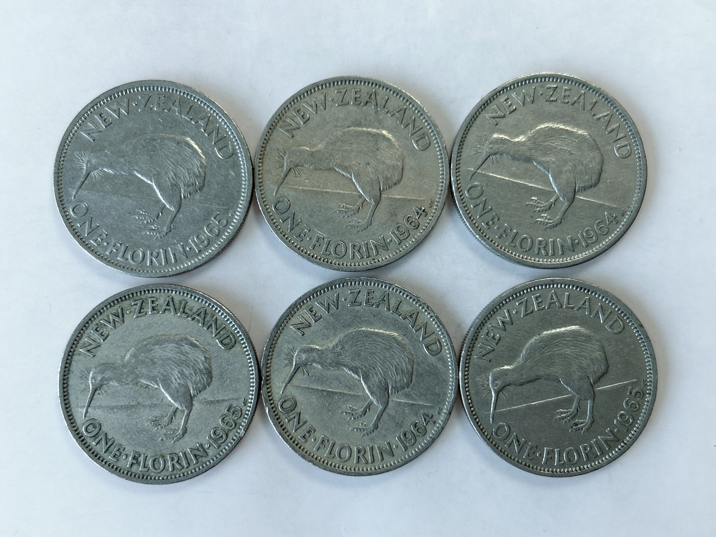 第一海外回流一元起拍收藏 散币专场 第75期 新西兰1964/65年1福林镍币 6枚