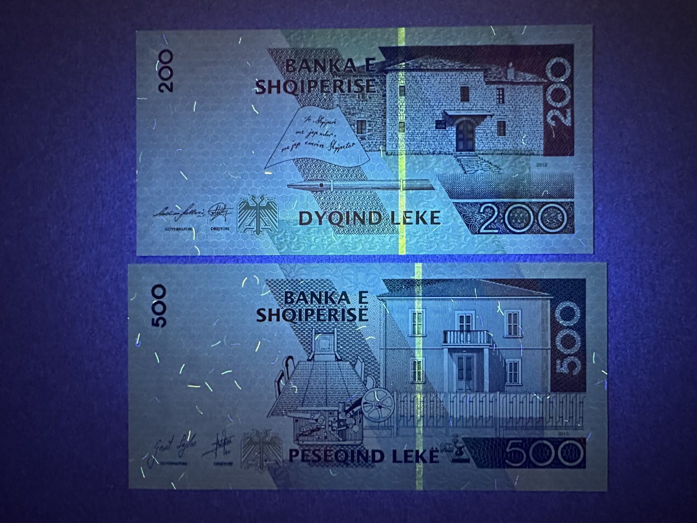 《张总收藏》143期-外币高货场 阿尔巴尼亚200、500列克2张 UNC