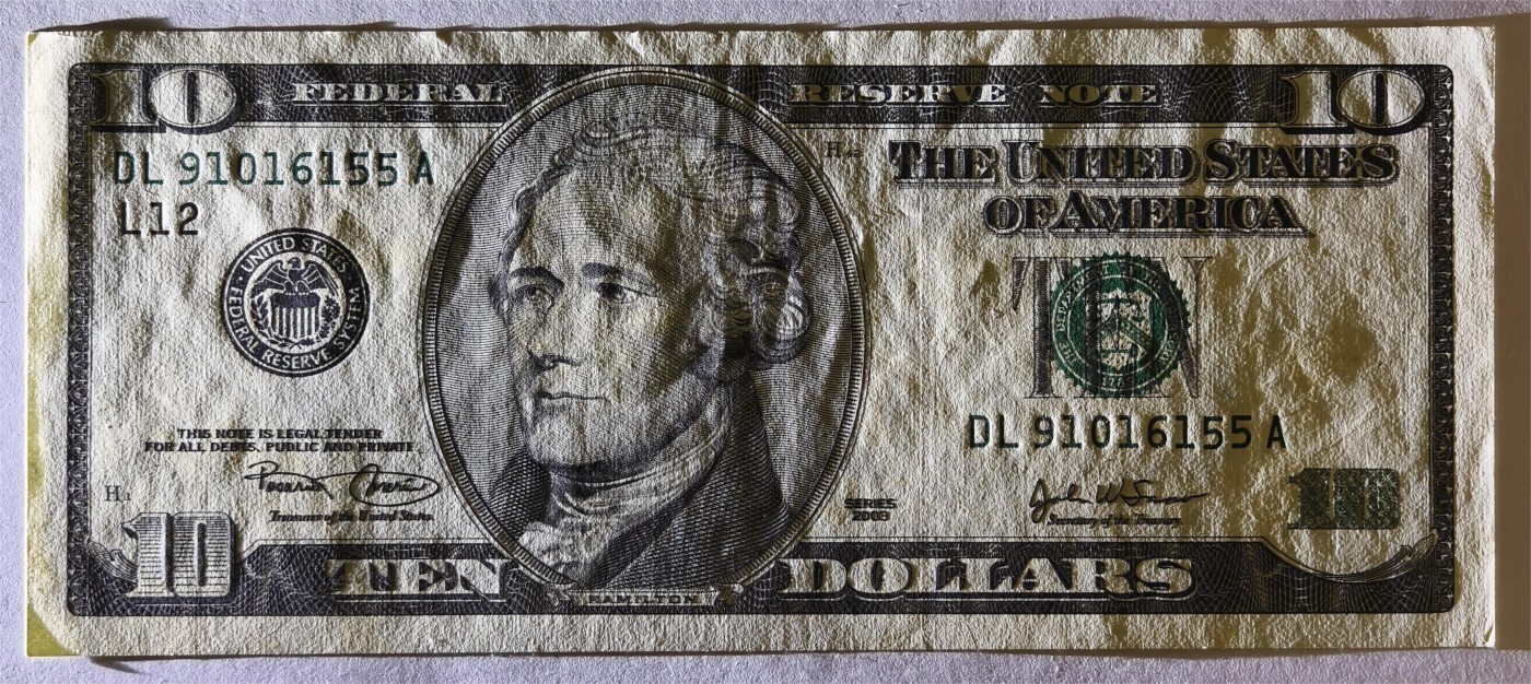 紫瑗钱币——第335期拍卖——纸币场 美国 2003年 L版 无序列 亚历山大·汉密尔顿 10美元 大头版 UNC (有脏）