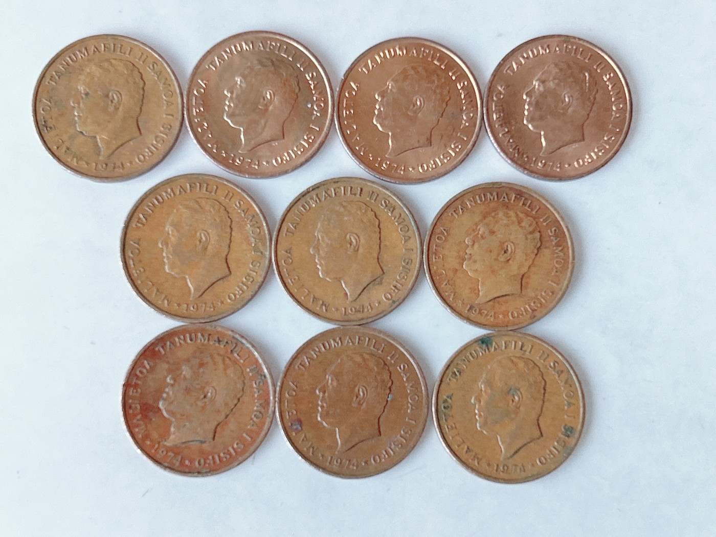 第一海外回流一元起拍收藏 散币专场 第75期 萨摩亚1974年1分铜币 10枚