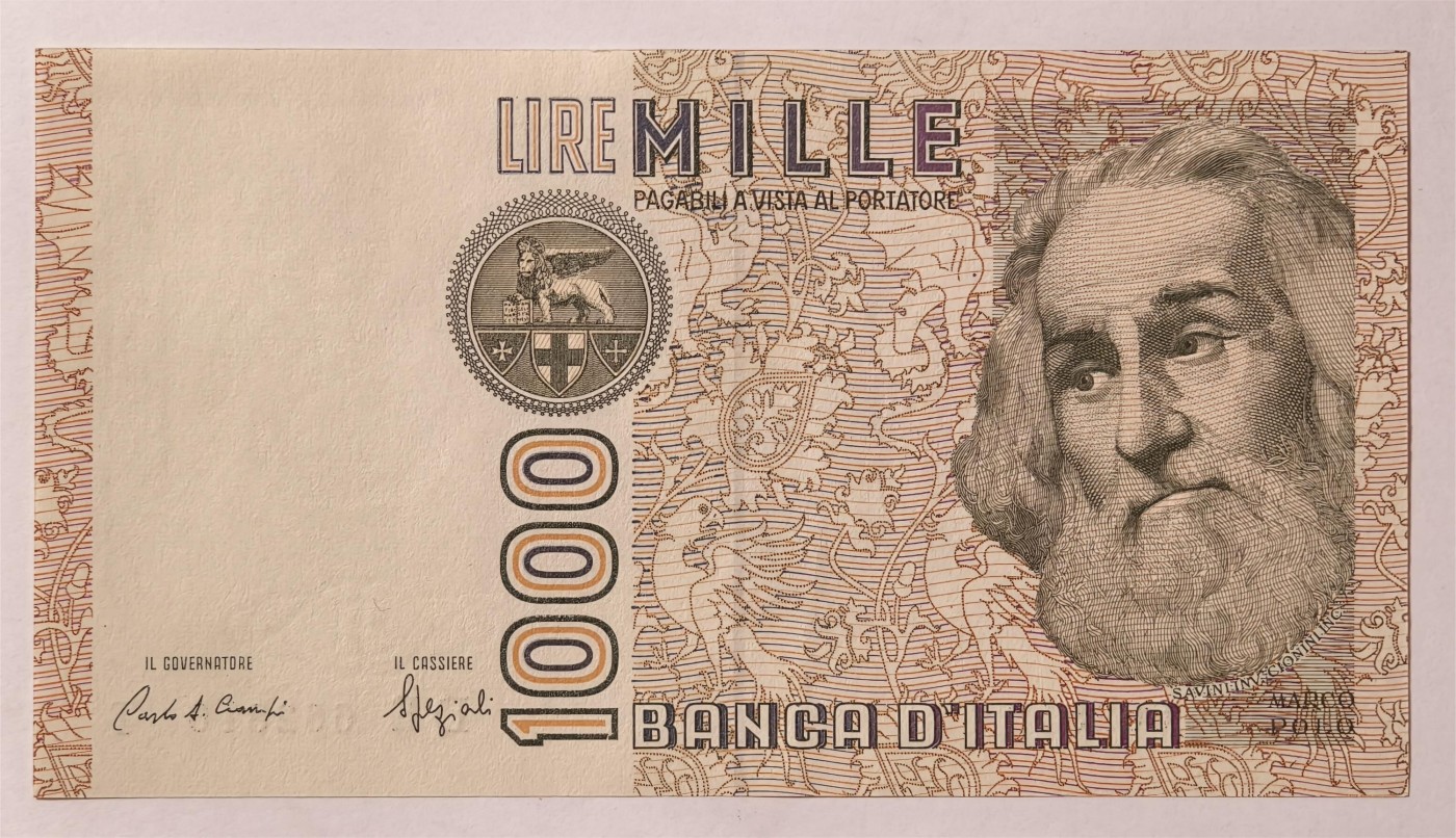 紫瑗钱币——第335期拍卖——纸币场 意大利 1982年 达·芬奇 1000里拉 UNC-