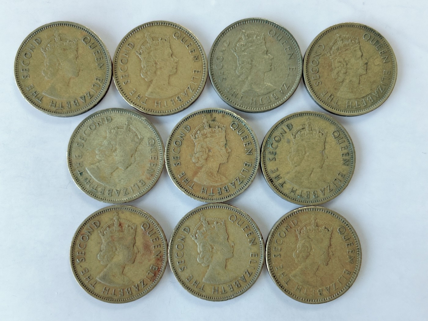 第一海外回流一元起拍收藏 散币专场 第75期 香港60年代一毫硬币 女王头像版 10枚