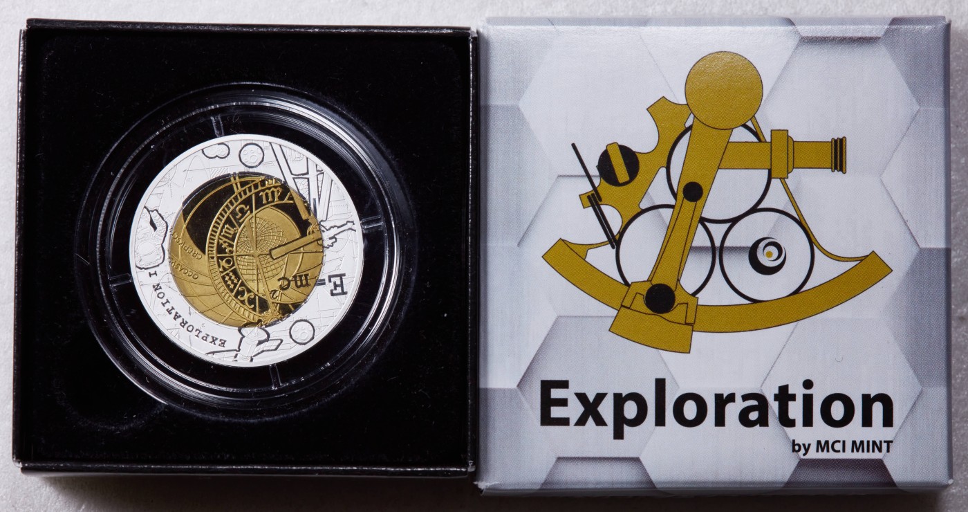 S&S Numismatic世界钱币-拍卖 第115期  加纳2017年 太空探索系列1 5塞地银+钽双色纪念银币 盒证齐全 发行量2222枚