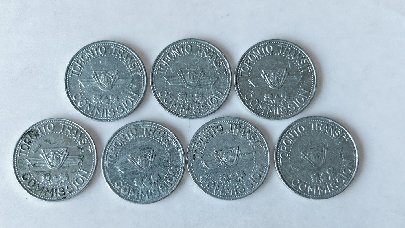 第一海外回流一元起拍收藏 散币专场 第75期 加拿大代币 多伦多公交 7枚