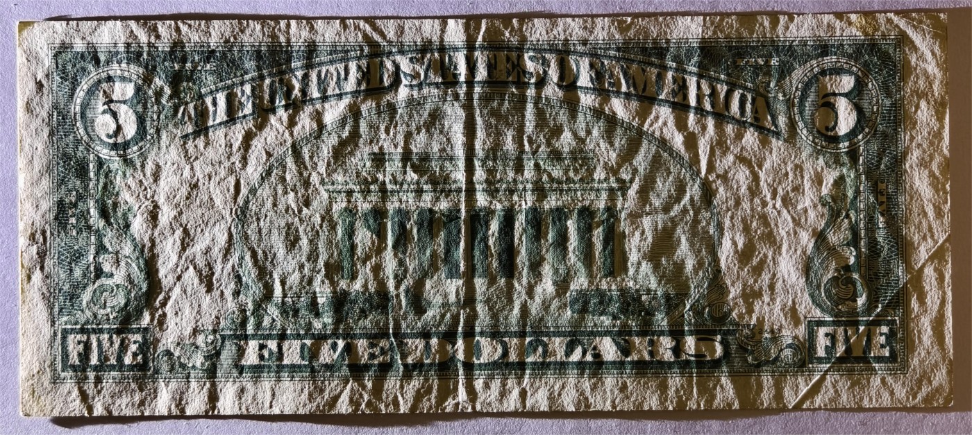 紫瑗钱币——第335期拍卖——纸币场 美国 1953年 A序列 亚伯拉罕·林肯 5美元 蓝印 银元券 流通品