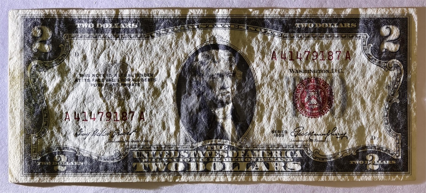 紫瑗钱币——第335期拍卖——纸币场 美国 1953年 无序列 托马斯·杰斐逊 2美元 红印 政府券 流通品