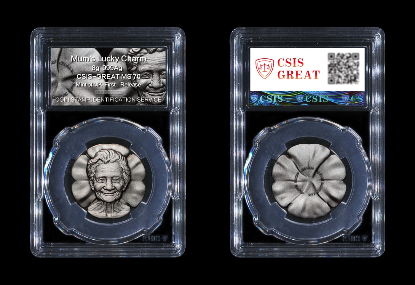 CSIS-GREAT评级精品钱币拍卖第二百四十期 新加坡母亲四叶草银章 CSIS满分初打