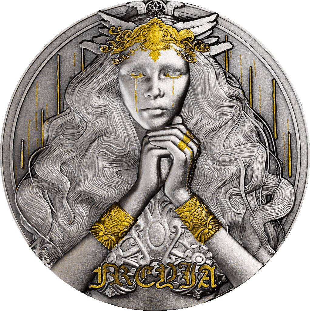 CSIS-GREAT评级精品钱币拍卖第二百四十期 拍多少算多少 喀麦隆2025年北欧神话弗蕾亚女神金色眼泪2OZ仿古高浮雕纪念银币