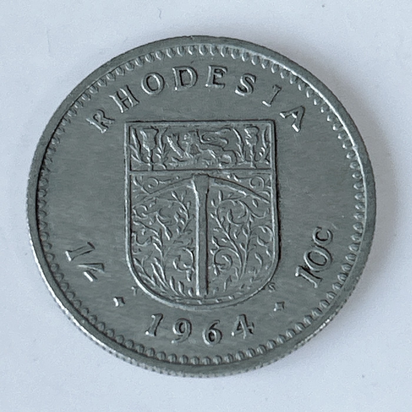 海外回流1元起拍小铺 各国钱币散币场 第10期 英属罗得西亚1964年10分