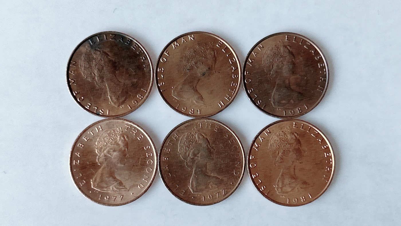 第一海外回流一元起拍收藏 散币专场 第75期 英属马恩岛1/2便士 6枚