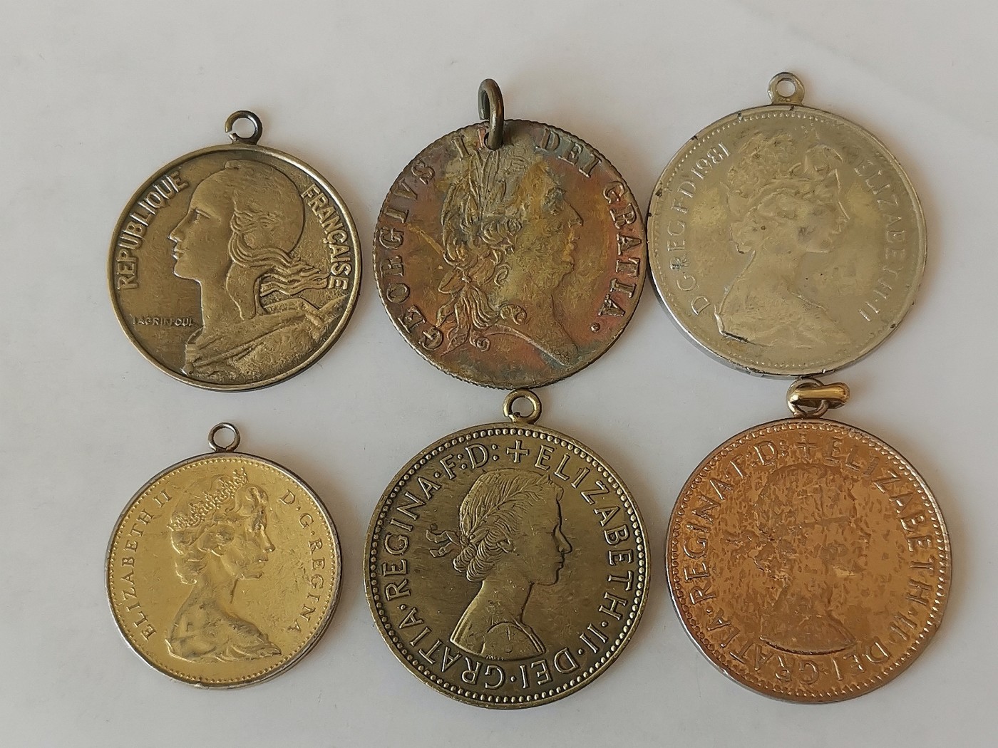 第一海外回流一元起拍收藏 散币专场 第76期 镀金、镀银 吊坠.挂件 6件