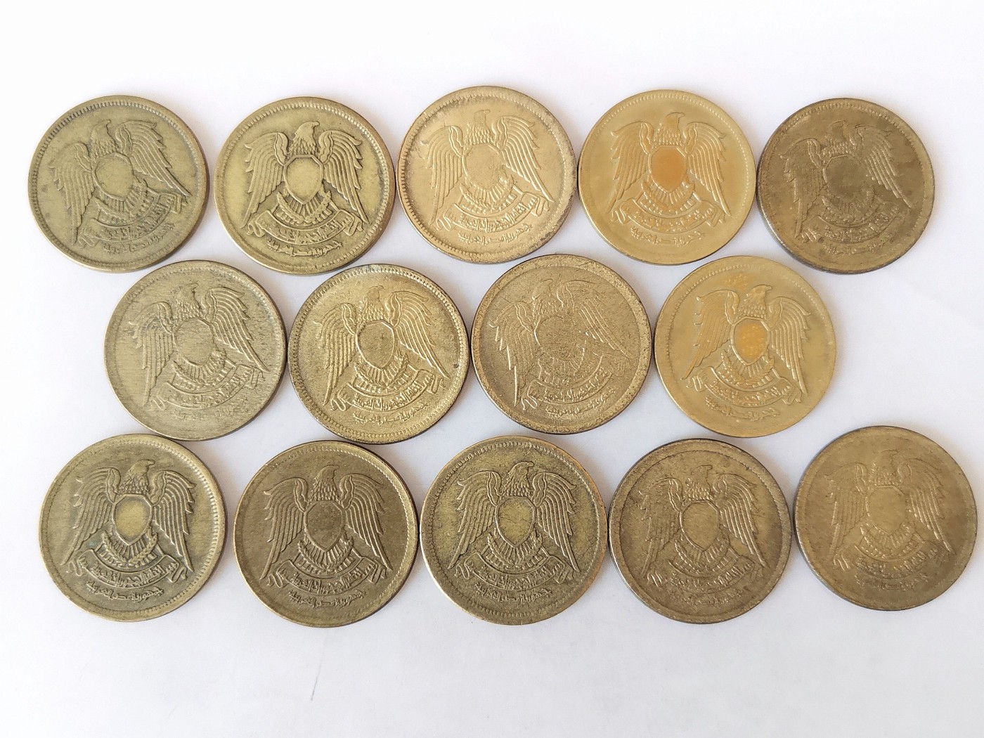 第一海外回流一元起拍收藏 散币专场 第76期 埃及10米利姆黄铜币 14枚