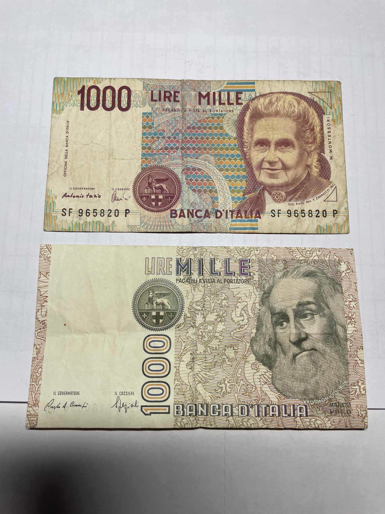 2024年集古藏今外币拍卖第三期-第7场—（总第27拍） 意大利1000里拉2张