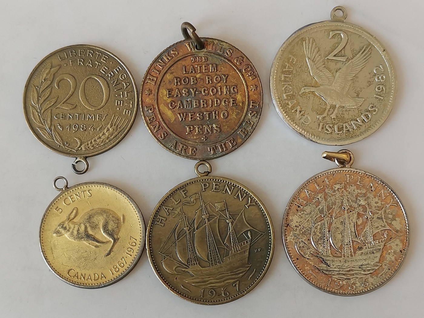 第一海外回流一元起拍收藏 散币专场 第76期 镀金、镀银 吊坠.挂件 6件