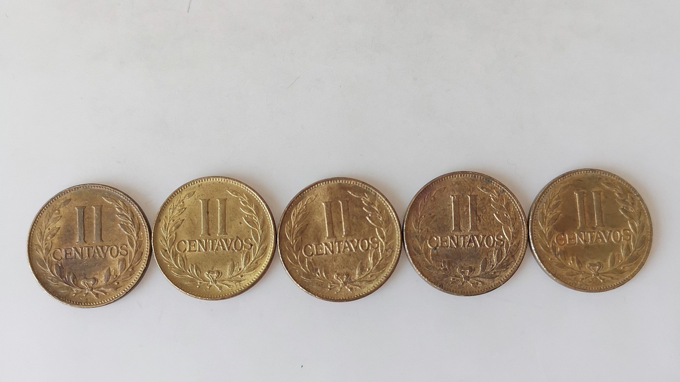 第一海外回流一元起拍收藏 散币专场 第76期 哥伦比亚2分铜币 5枚