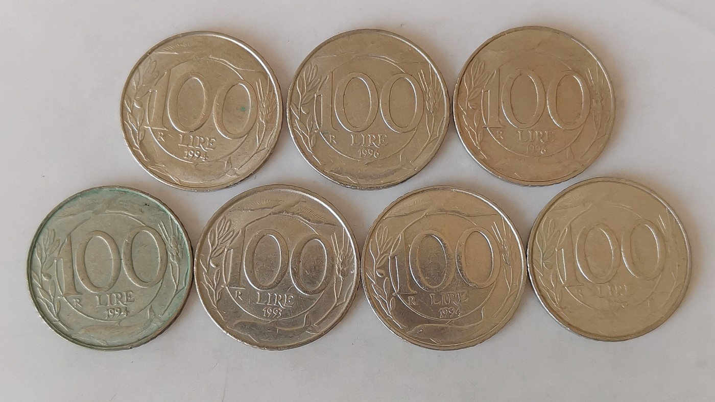 第一海外回流一元起拍收藏 散币专场 第76期 意大利100里拉 7枚