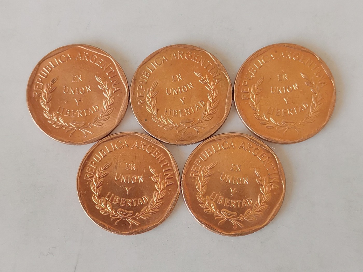第一海外回流一元起拍收藏 散币专场 第76期 阿根廷1998年1分 5枚