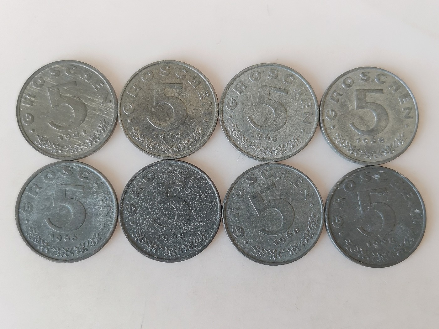第一海外回流一元起拍收藏 散币专场 第76期 奥地利5格罗锌币 8枚