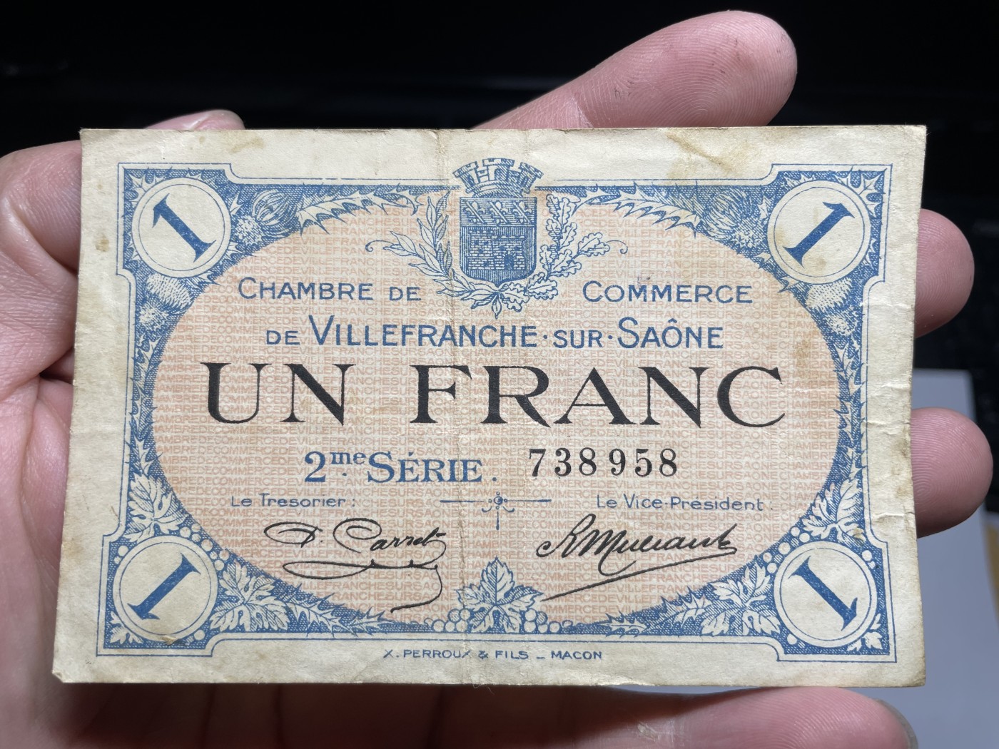 2024年集古藏今外币拍卖第三期-第7场—（总第27拍） 少见1918年法国地方紧急状态1法郎