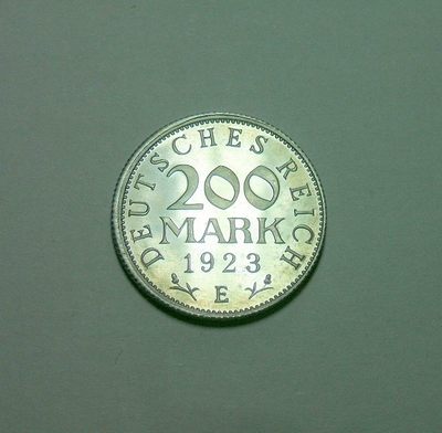 德国魏玛1923年E版200马克 稀少精制PROOF版 发行量仅4000枚 - 德国魏玛1923年E版200马克 稀少精制PROOF版 发行量仅4000枚