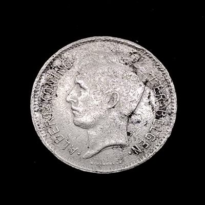 巴斯克收藏第248期 散币专场 4月 9/10/11 号三场连拍 全场包邮 - 比利时 阿尔贝一世 1933年 5法郎镍币 荷兰语版