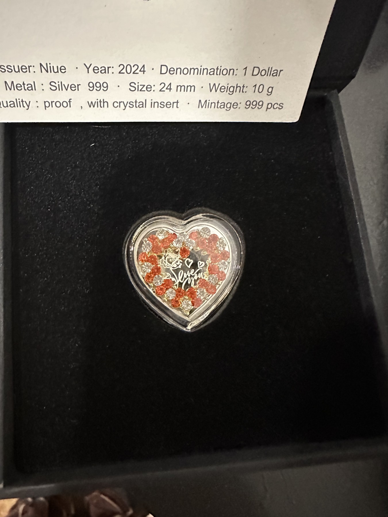 CSIS-GREAT评级精品钱币拍卖第二百四十期 纽埃 2024情人节 心形银币 带盒证