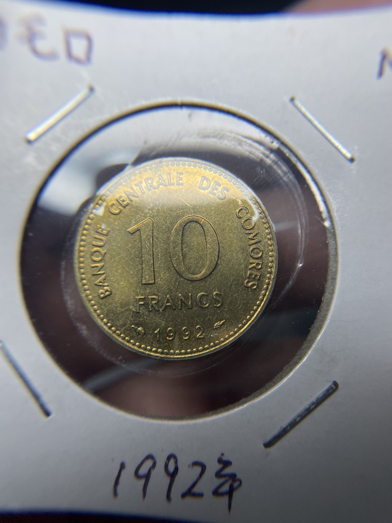 2024年集古藏今外币拍卖第三期-第9场—（总第29拍） 1992年科摩罗10法郎