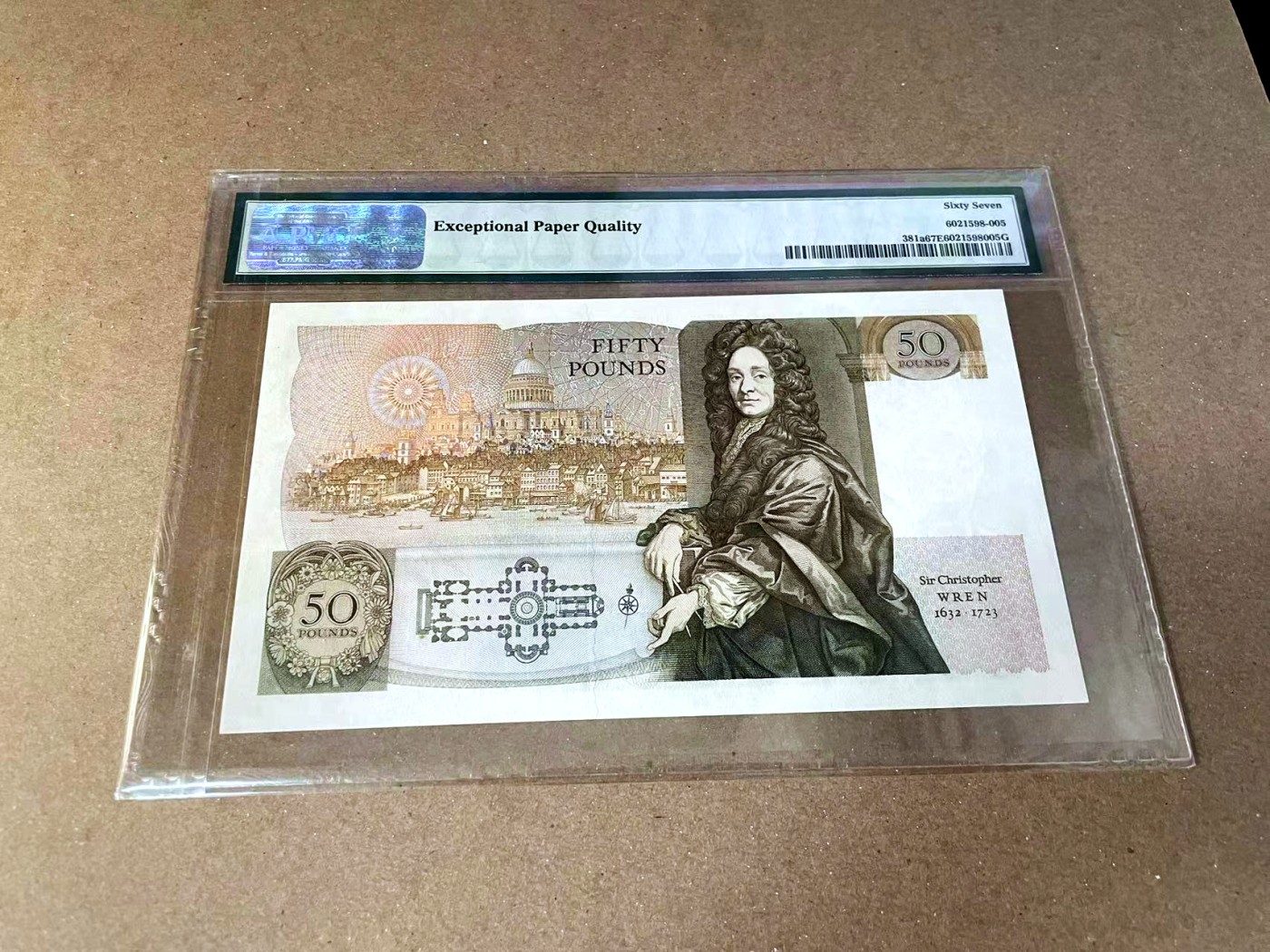 【Blue Auction】✨世界纸币精拍第457期【精】  【A01初版】英国 1981-88年50镑 PMG67EPQ 高分老壳