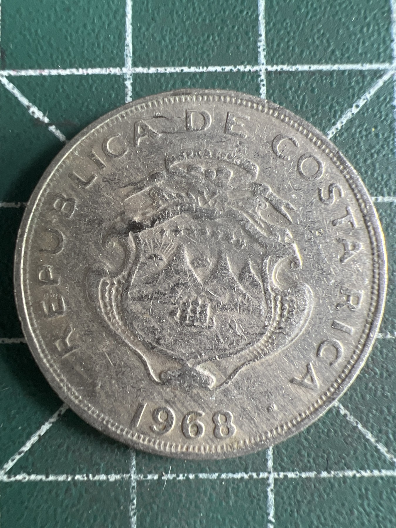 第586期 硬币专场 （无押金，捡漏，全场50包邮，偏远地区除外，接收代拍业务） 哥斯达黎加50分  1968年