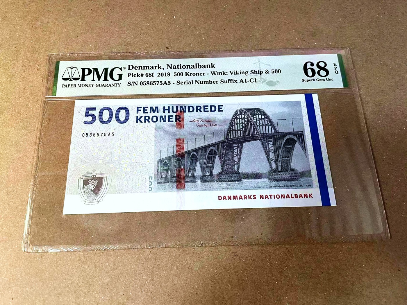 【Blue Auction】✨世界纸币精拍第457期【精】 丹麦 2019年500克朗  PMG68EPQ 超高分 