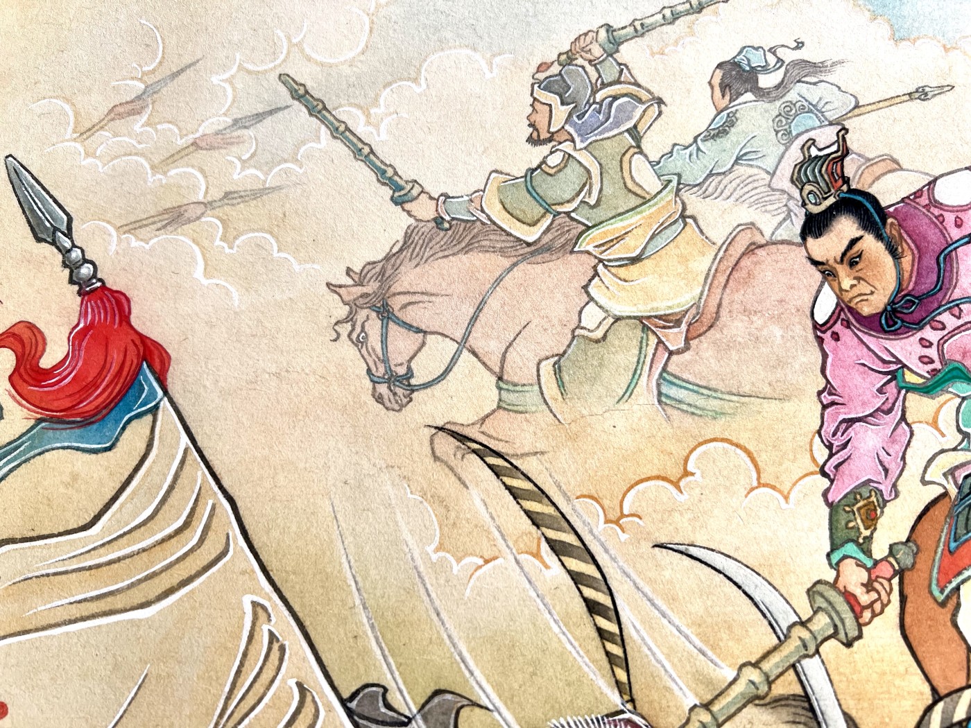 第四届中福卡博会专场拍卖 2020 九轩文化 全凤彬绘九轩《水浒后传》封面作品（全二幅）尺寸43cm×28cm-宣纸原稿
