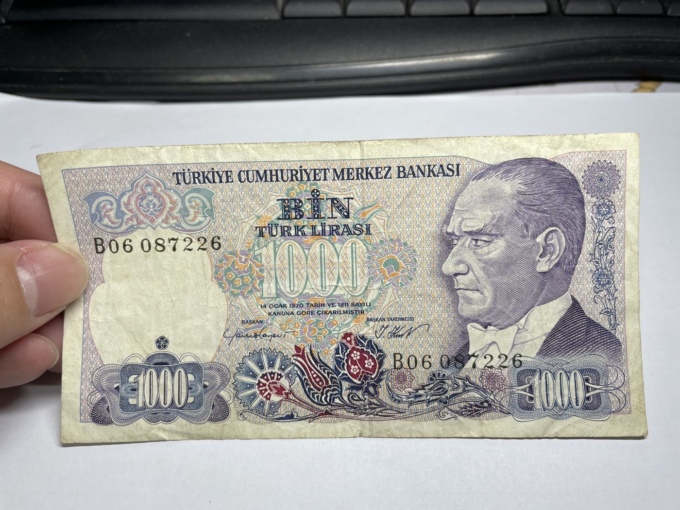 2024年集古藏今外币拍卖第三期-第8场—（总第28拍） 1970年土耳其1000里拉