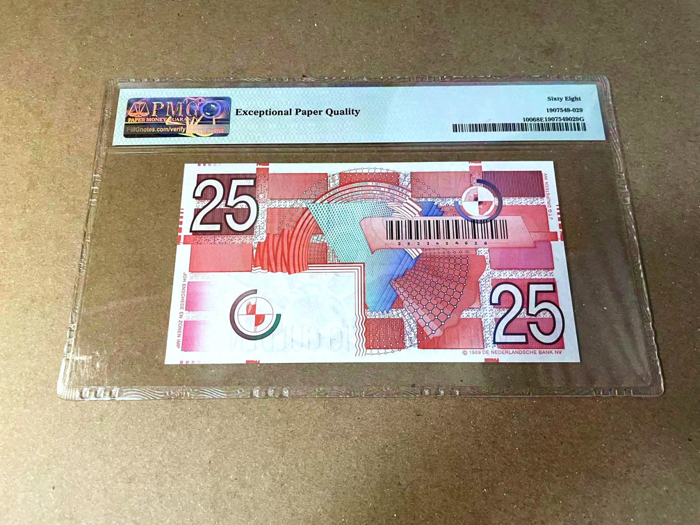 【Blue Auction】✨世界纸币精拍第457期【精】 荷兰 1989年25盾  PMG68EPQ 超高分 