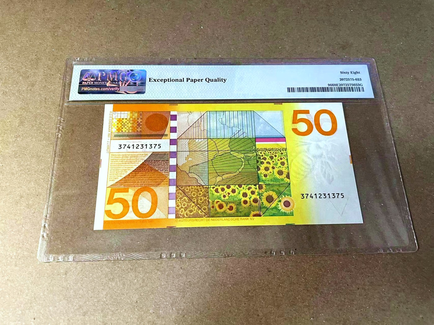 【Blue Auction】✨世界纸币精拍第457期【精】 荷兰 1982年50盾 经典向日葵 PMG68EPQ 超高分 