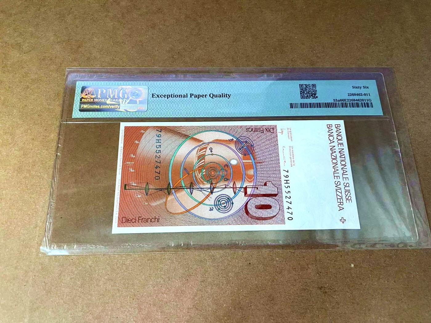 【Blue Auction】✨世界纸币精拍第457期【精】 【无47 p53a】瑞士 1979年10法郎 PMG66EPQ 