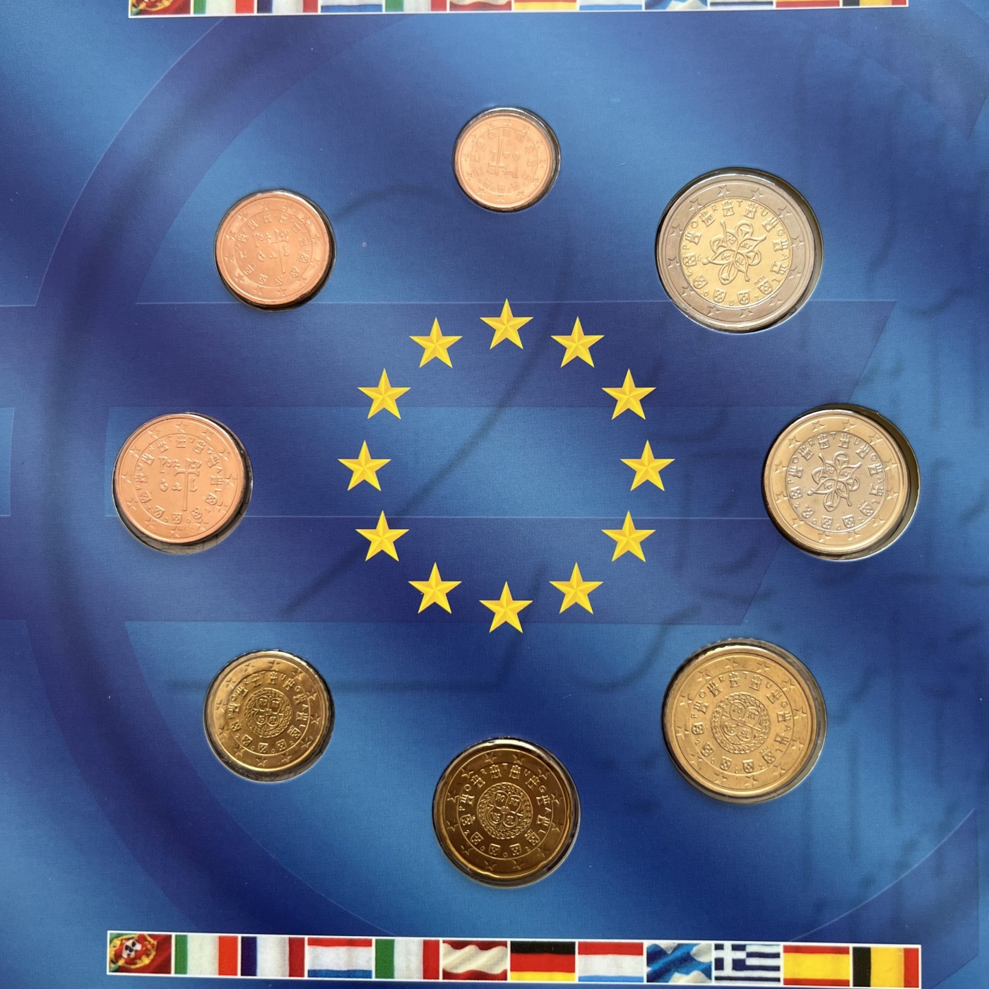  88元包顺丰 外国银币 散币 葡萄牙2002年 欧元8枚套币