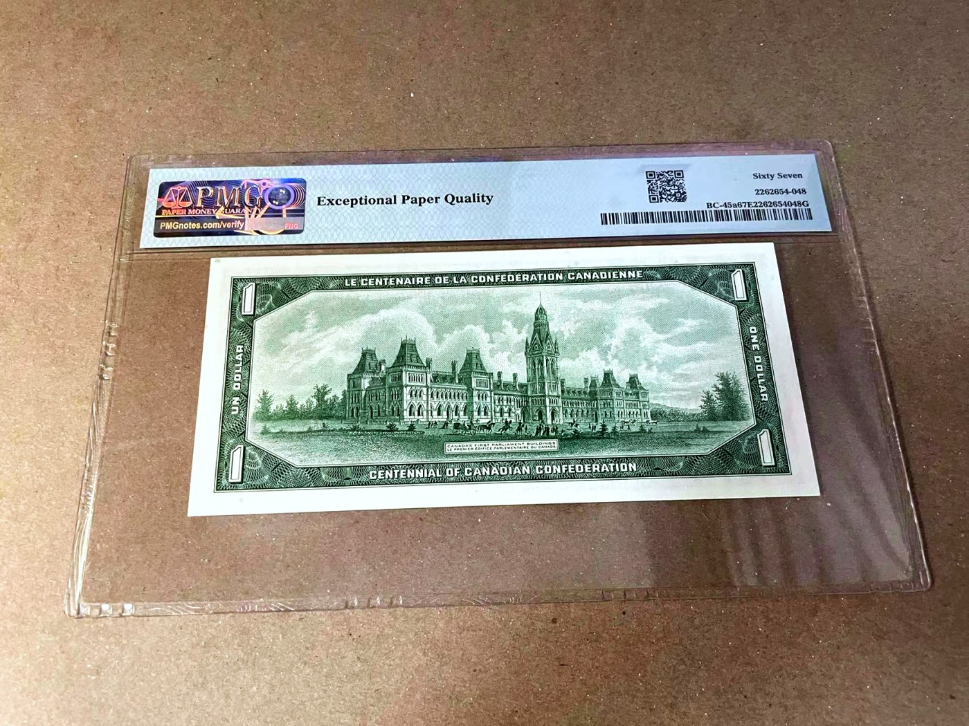 【Blue Auction】✨世界纸币精拍第457期【精】 加拿大 1967年1元 女王 PMG67EPQ 高分