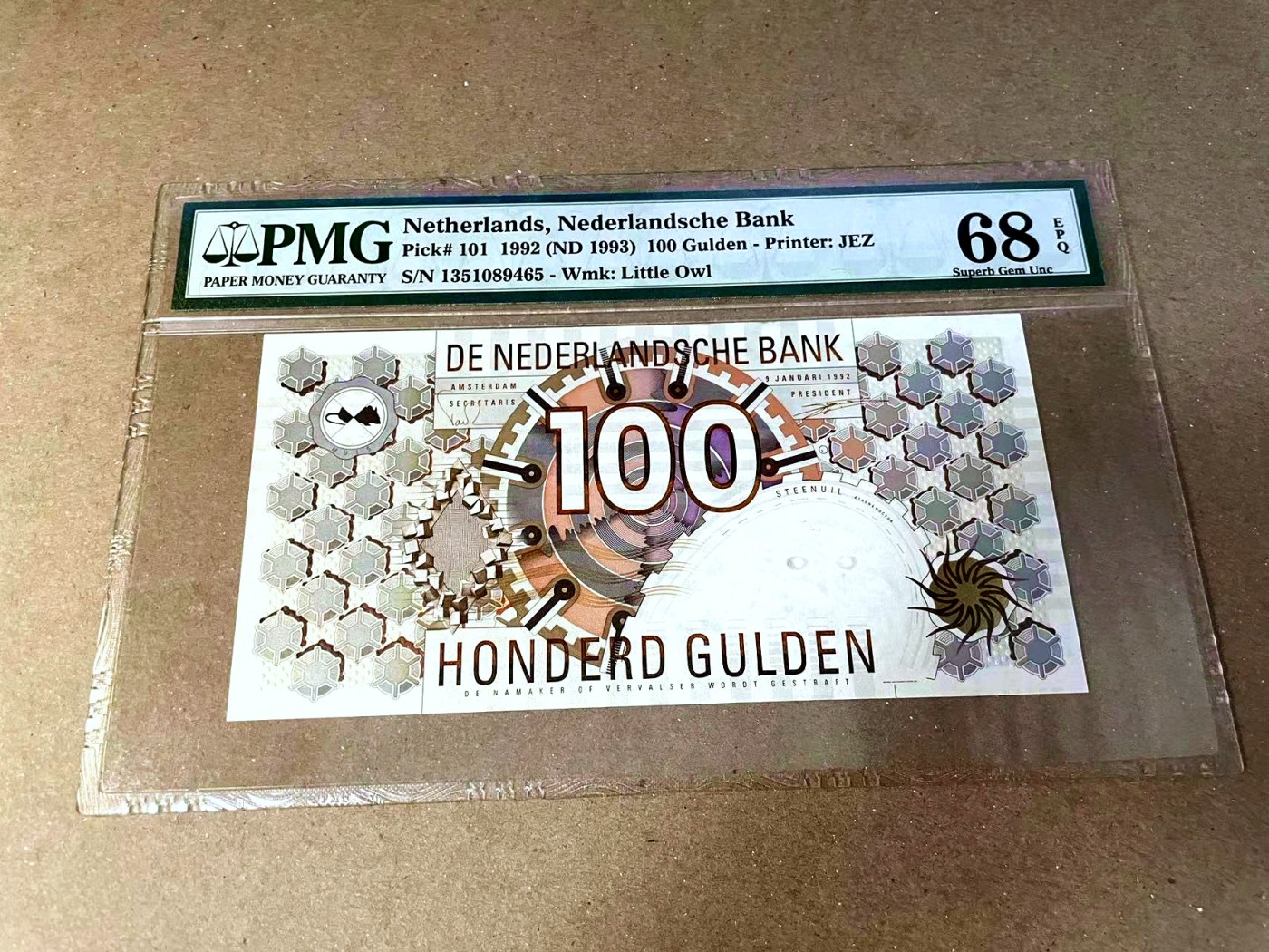 【Blue Auction】✨世界纸币精拍第457期【精】 荷兰 1992年100盾  PMG68EPQ 超高分 