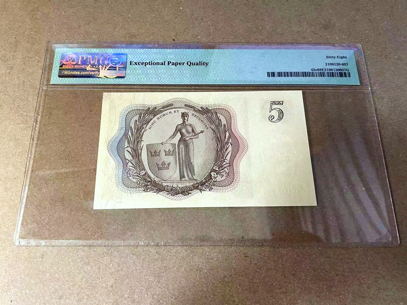 【Blue Auction】✨世界纸币精拍第457期【精】 瑞典 1960年5克朗 PMG68EPQ 超高分 