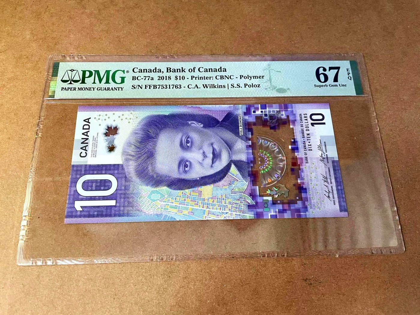 【Blue Auction】✨世界纸币精拍第457期【精】 【获奖钞】加拿大 2018年10元 PMG67EPQ 高分