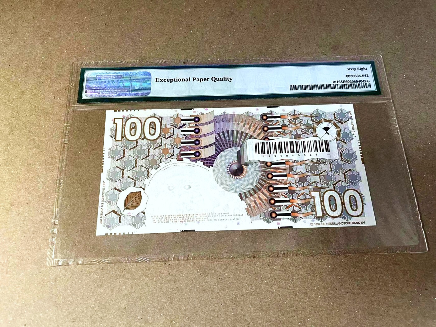 【Blue Auction】✨世界纸币精拍第457期【精】 荷兰 1992年100盾  PMG68EPQ 超高分 