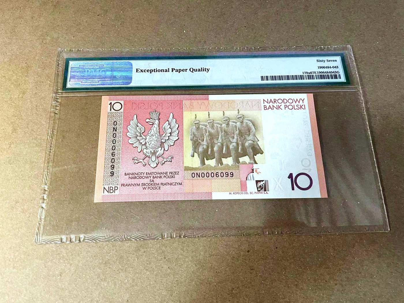 【Blue Auction】✨世界纸币精拍第457期【精】 【6099倒置号】波兰 2008年10兹罗提 纪念钞 PMG67EPQ 高分