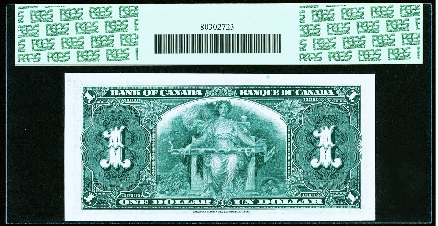 【Blue Auction】✨世界纸币精拍第457期【精】 加拿大 1937年1元 PCGS66EPQ绿标绝品 英王乔六 丰收女神