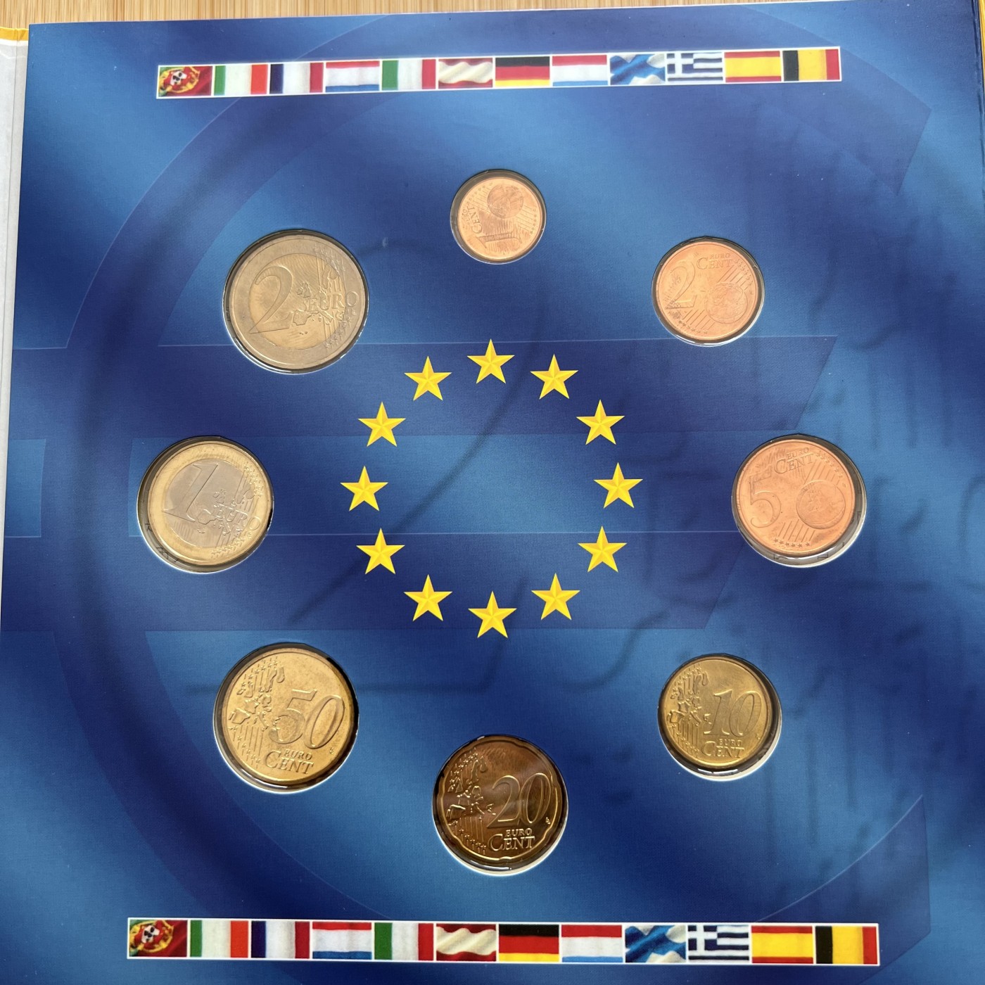  88元包顺丰 外国银币 散币 奥地利2002年欧元硬币8枚套背面有指纹