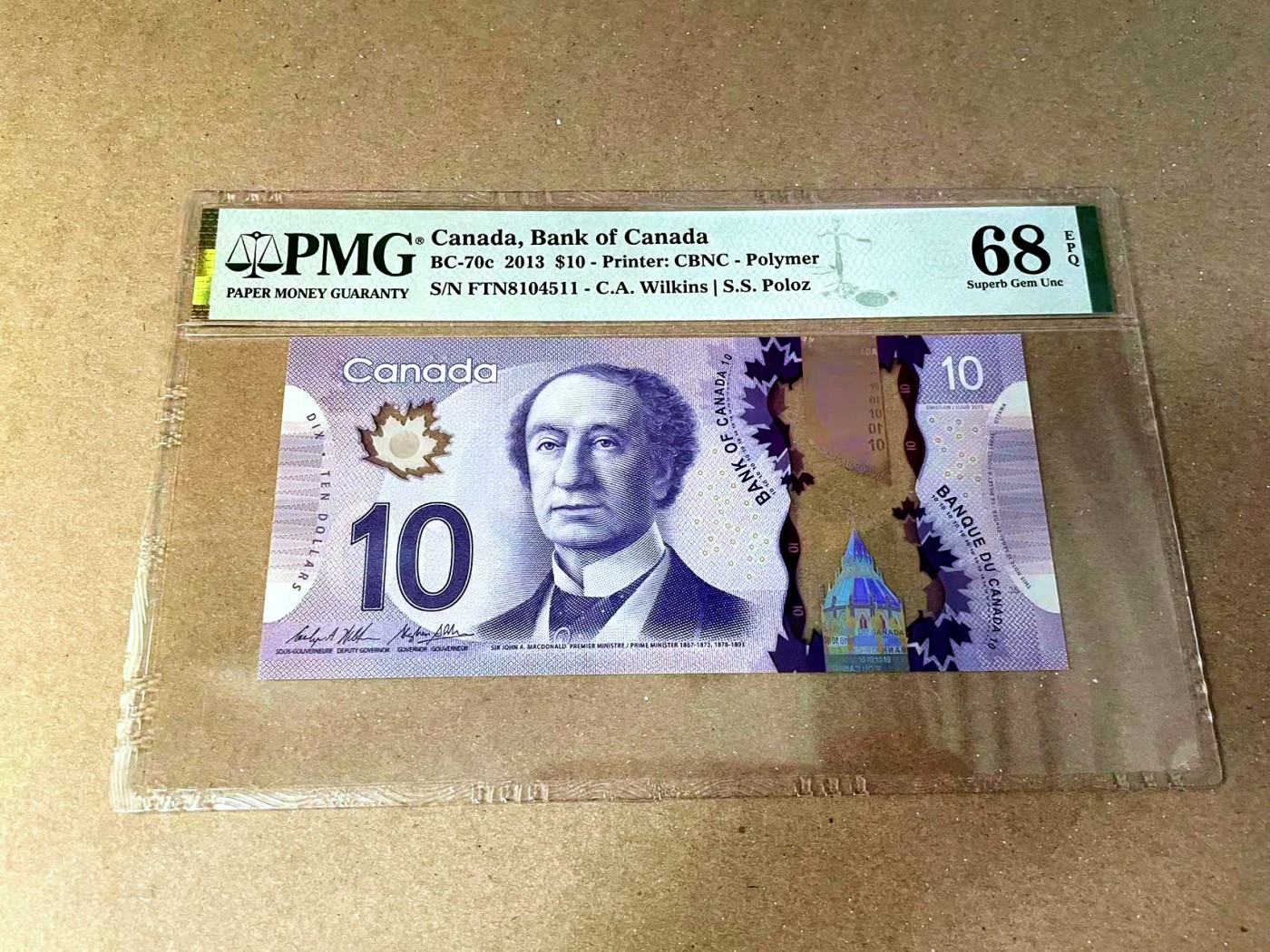 【Blue Auction】✨世界纸币精拍第457期【精】 加拿大 2013年10元  PMG68EPQ 超高分  